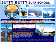 Tablet Screenshot of jettybettysurfschool.com